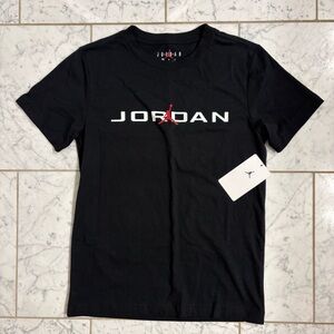 Jordan Jumpman Youth Boy Size Medium Black Red Cotton Blend T Shirt 10-12 Yr Old